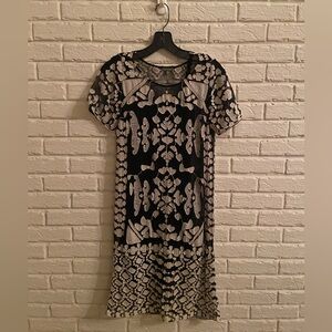 The Letter Black and Cream Midi Dress